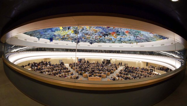General View At The Opening Day Of The 39th UN Council Of Human Rights At The UN Offices In Geneva On September 10, 2018.
In Her First Speech New High Commissioner For Human Rights Michelle Bachelet Called For The Creation Of A New "mechanism" Tasked With Preparing Criminal Indictments Over Atrocities Committed In Myanmar, Amid Allegations Of Genocide Against The Rohingya Minority.  / AFP PHOTO / Fabrice COFFRINI
