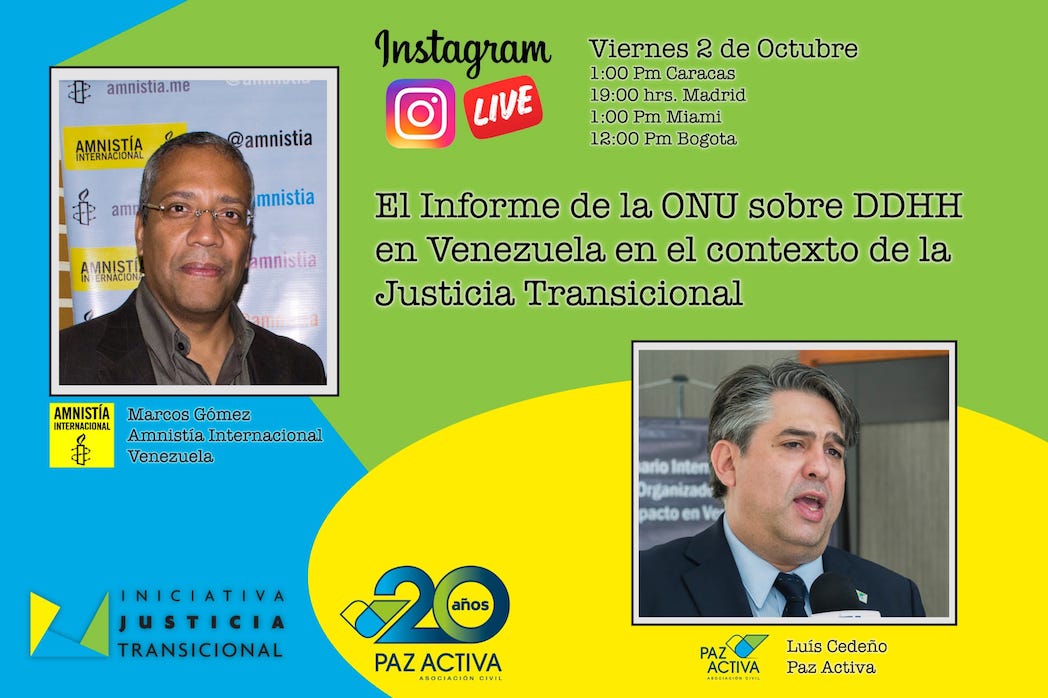 LIVE Instagram – El Informe ONU Sobre DDHH En Venezuela En El Contexto De La Justicia Transicional